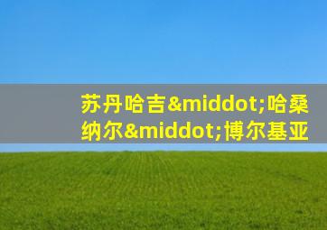 苏丹哈吉·哈桑纳尔·博尔基亚